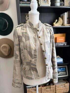 Willi Smith Camouflage Utility Jacket with Brass Buttons